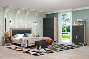 Модульная спальня Вега Скандинавия (Кураж-мебель) Силк флай